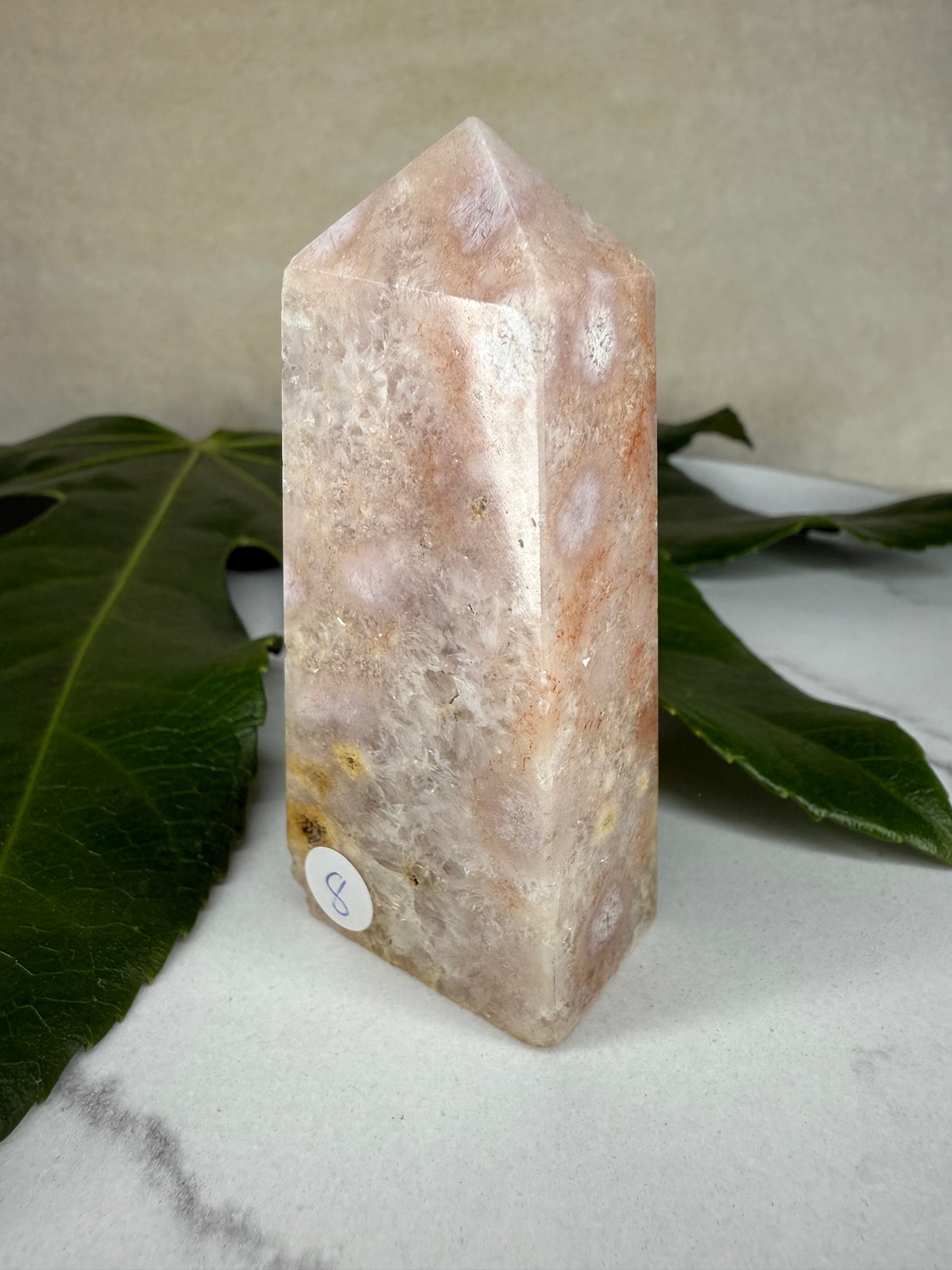 Pink Amethyst X Blütenachat Obelisk