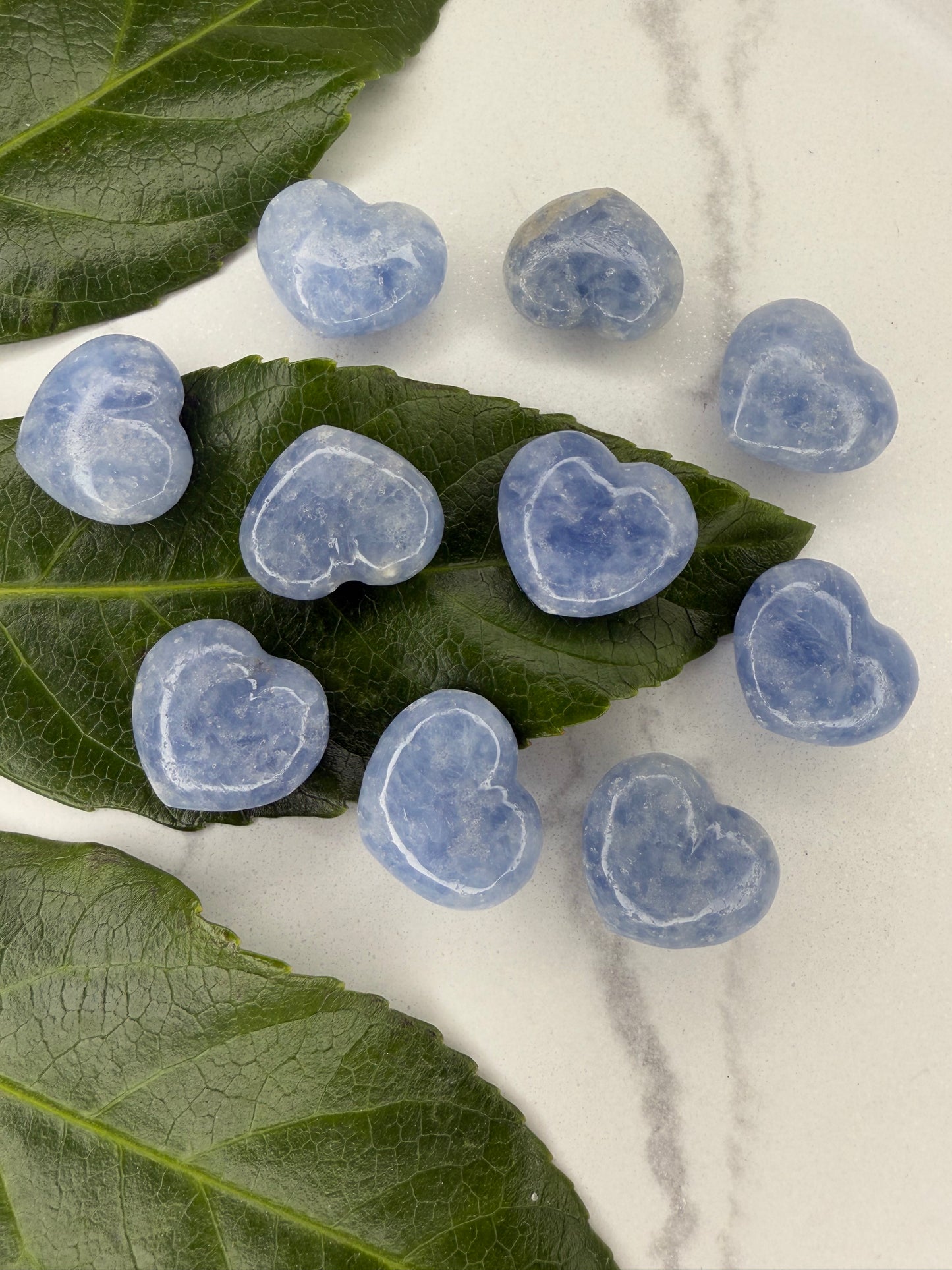 Blauer Calcit Mini Herz