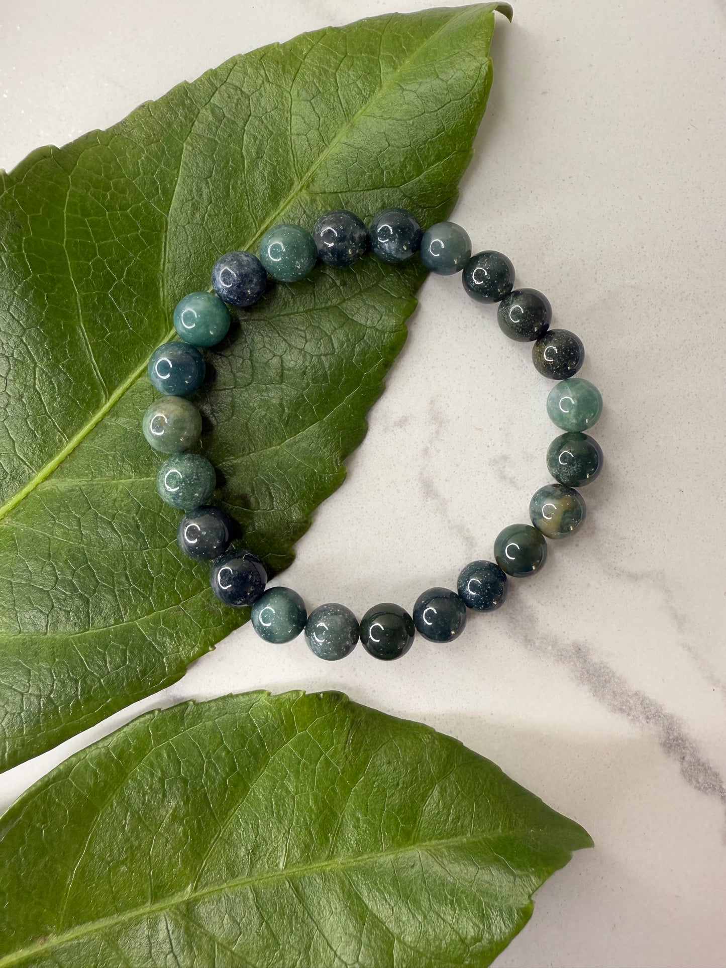 Moosachat Kugelarmband