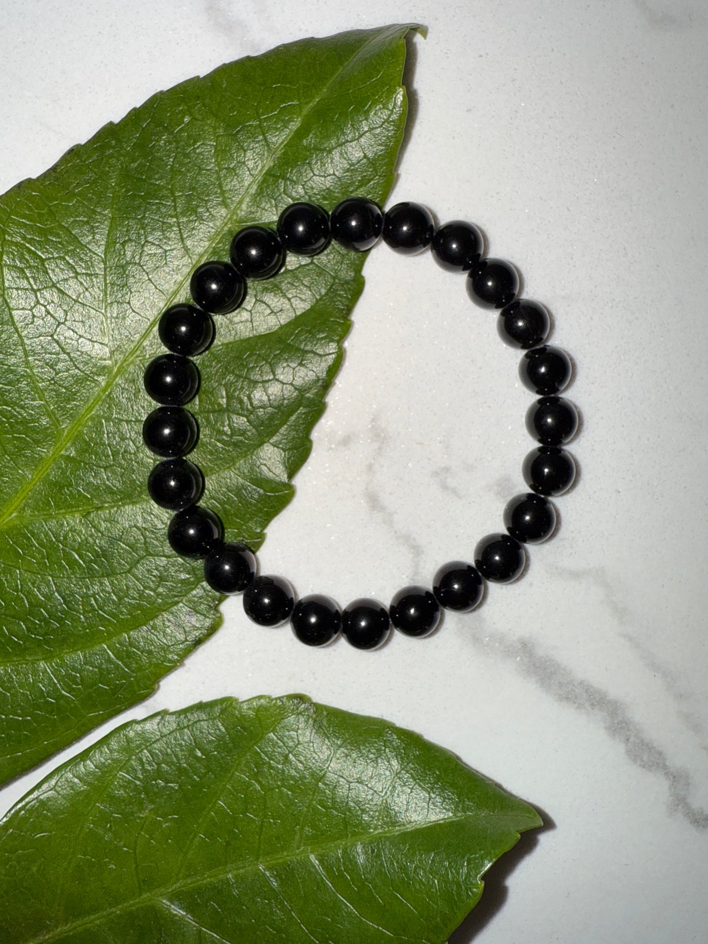 Schwarzer Turmalin Kugelarmband