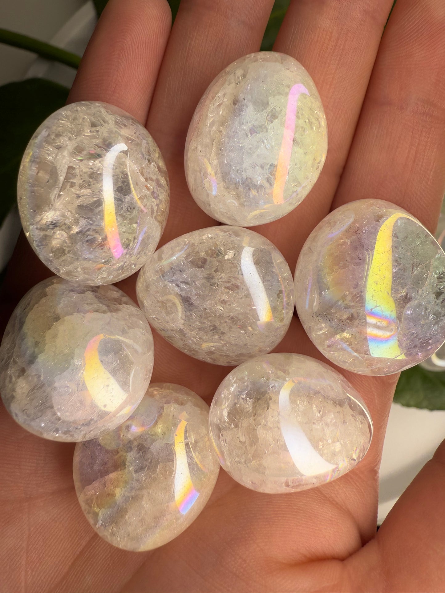 Aura Fire & Ice Quartz Trommelstein