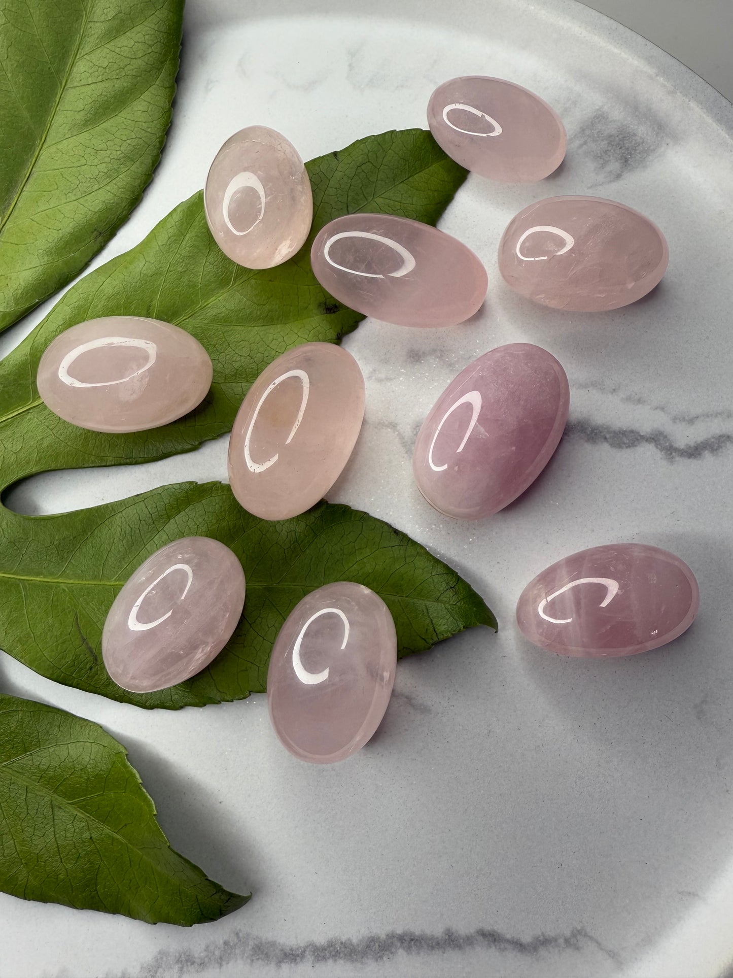 Rosenquarz Trommelstein