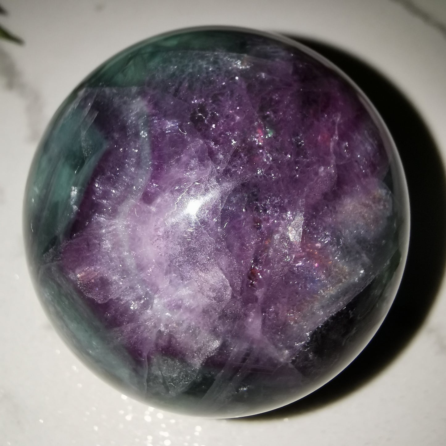 Watermelon Fluorite Sphere