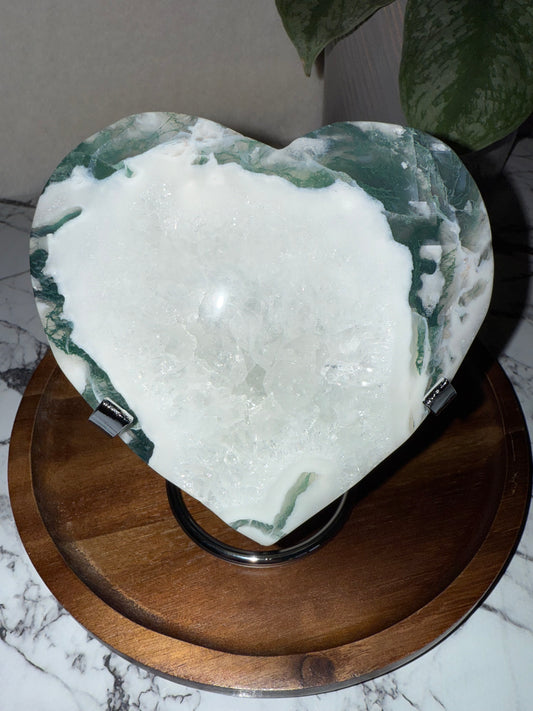 XXL Druzy Moosachat Herz