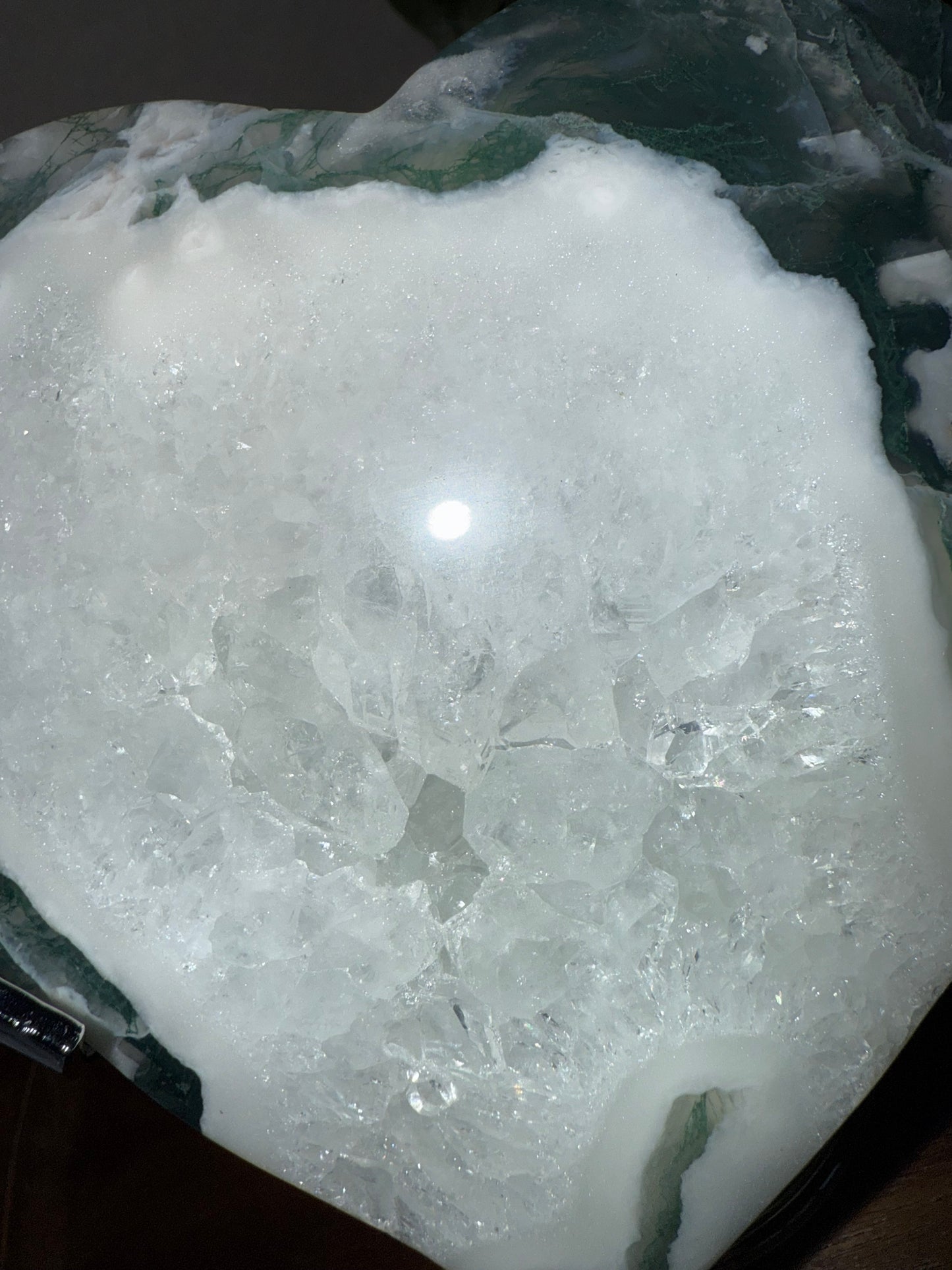 XXL Druzy Moosachat Herz