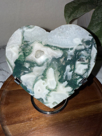 XXL Druzy Moosachat Herz