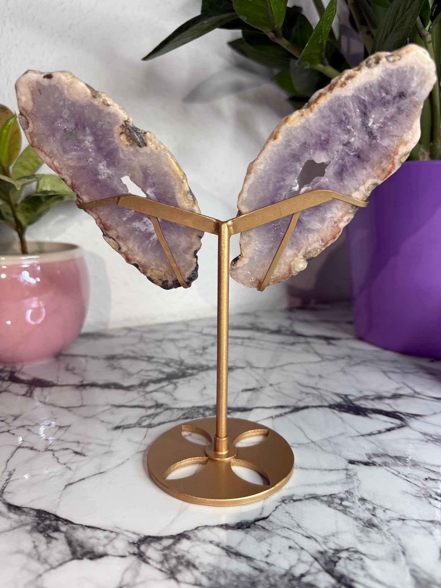 XL Druzy Rosa Amethyst Schmetterling
