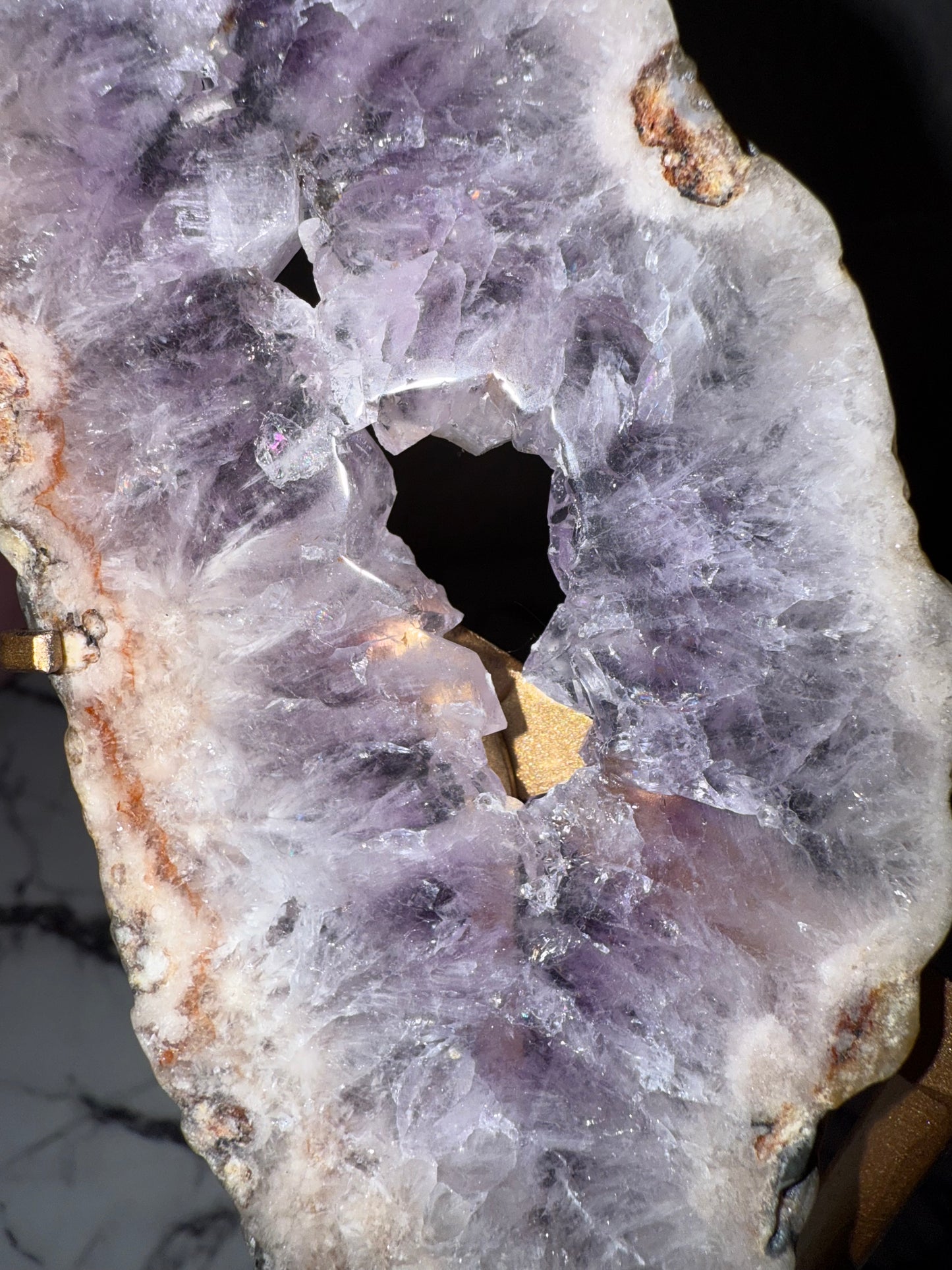 XL Druzy Rosa Amethyst Schmetterling