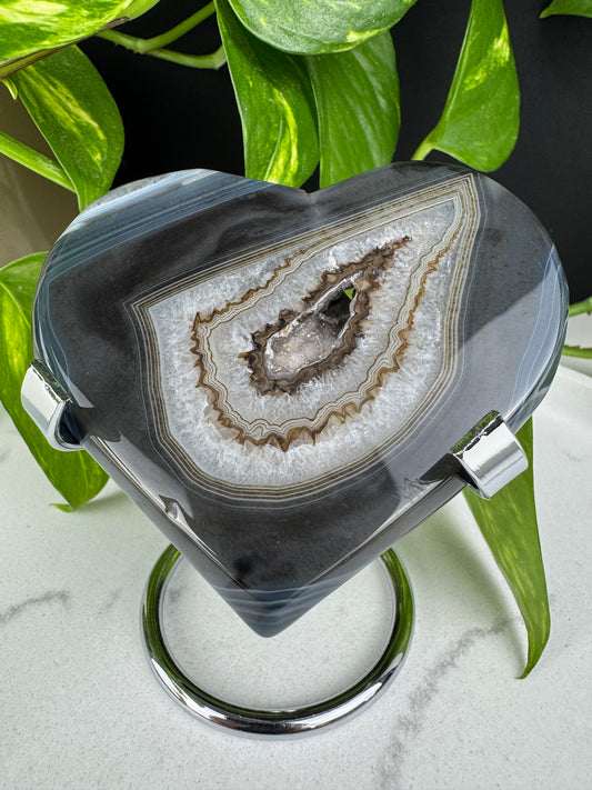 Druzy Herz aus blau-grauem Achat #2