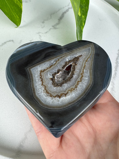 Druzy Herz aus blau-grauem Achat #2