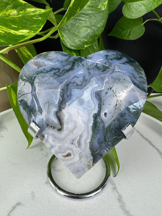 XL Druzy Moosachat Herz