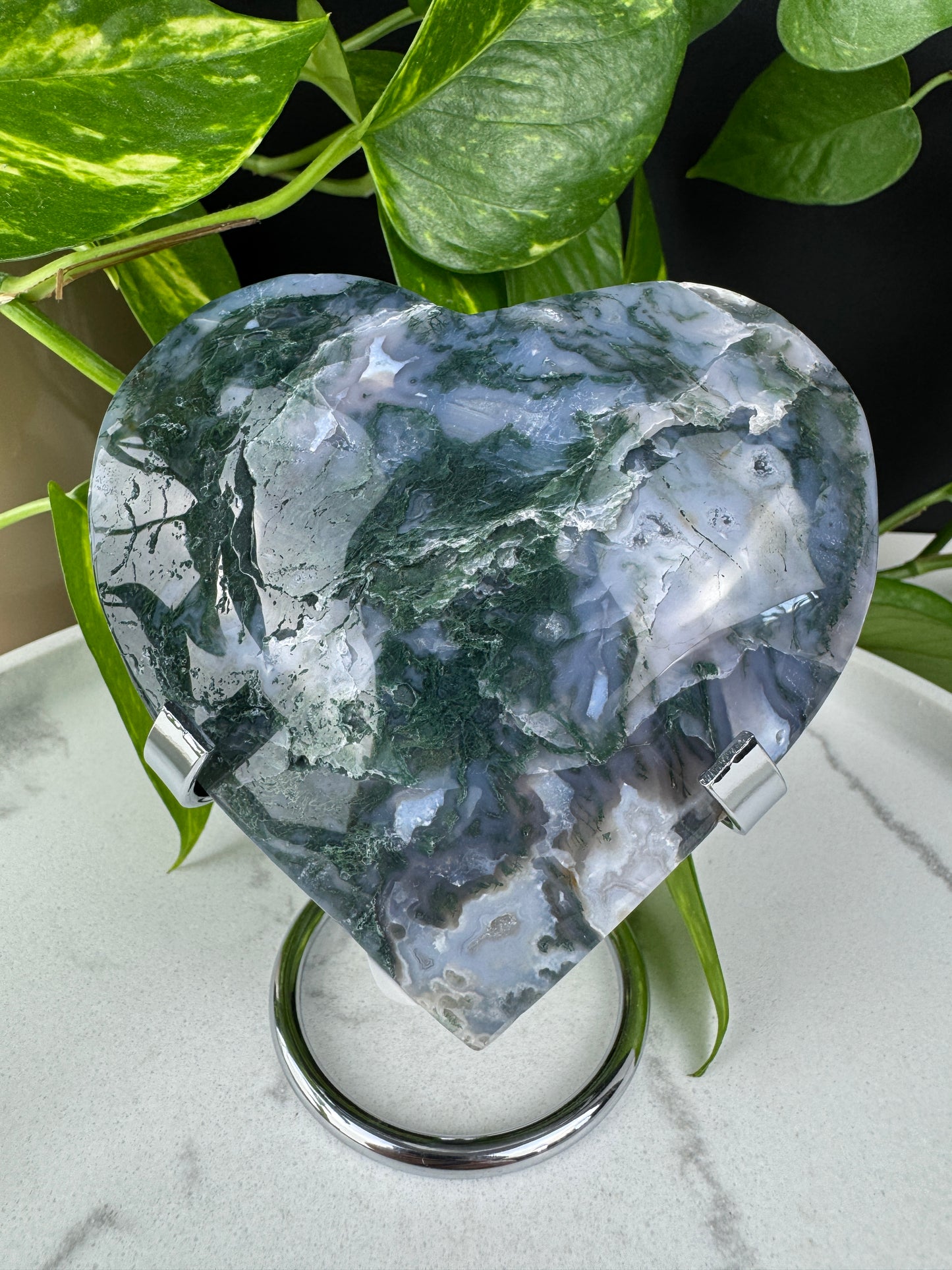 XL Druzy Moosachat Herz