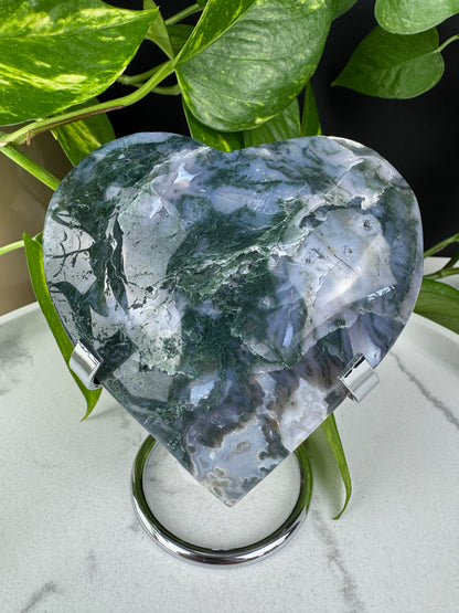 XL Druzy Moosachat Herz