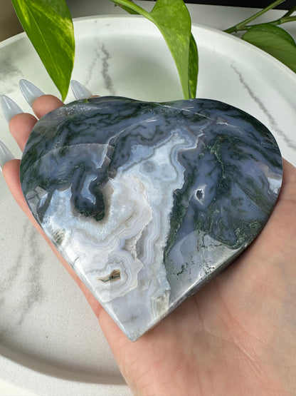 XL Druzy Moosachat Herz