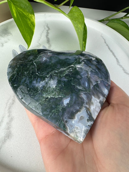 XL Druzy Moosachat Herz