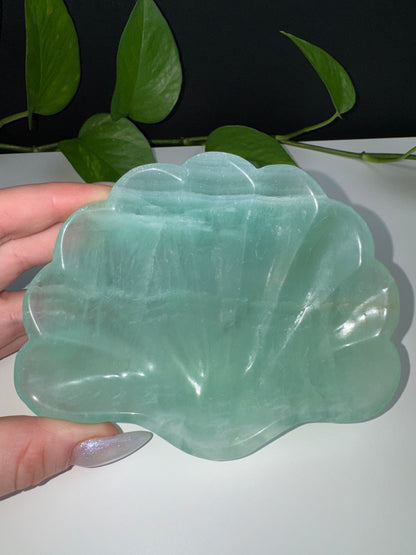 Grüner Fluorit Muschel (Dekoschale)