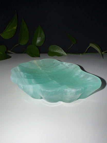 Grüner Fluorit Muschel (Dekoschale)