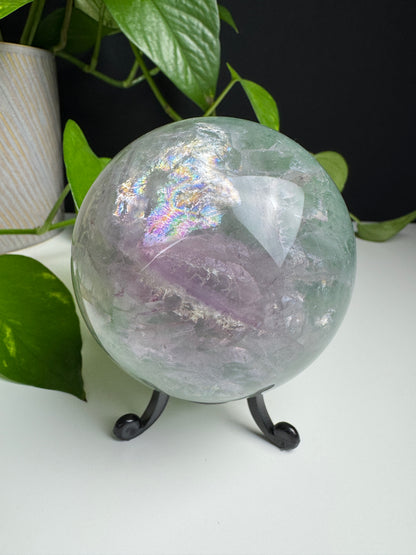 XL Wassermelonen Fluorit Kugel (Rainbow Flash)