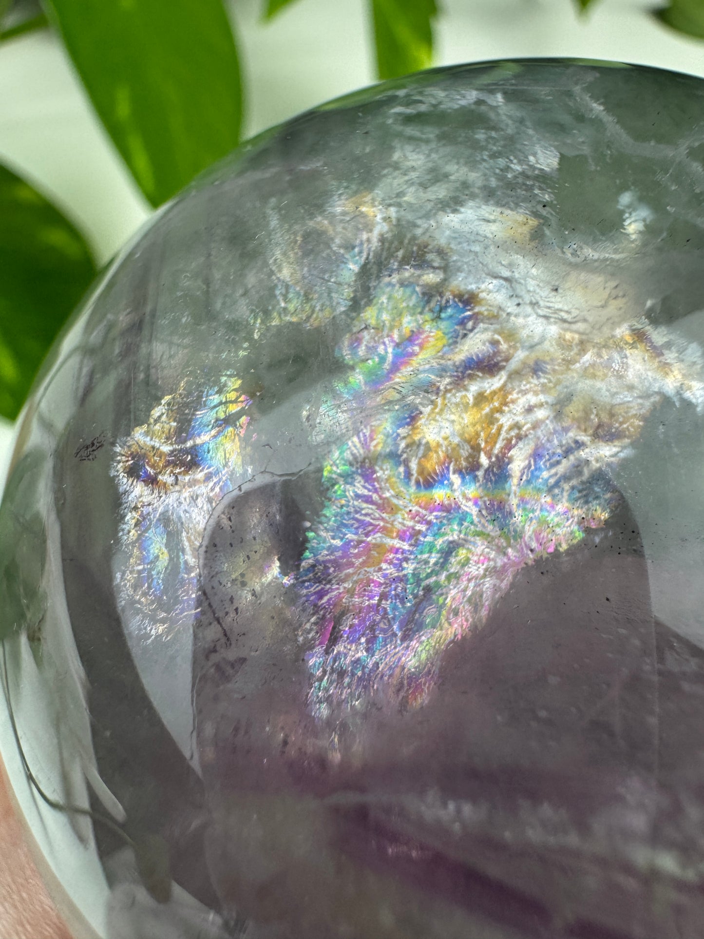 XL Wassermelonen Fluorit Kugel (Rainbow Flash)