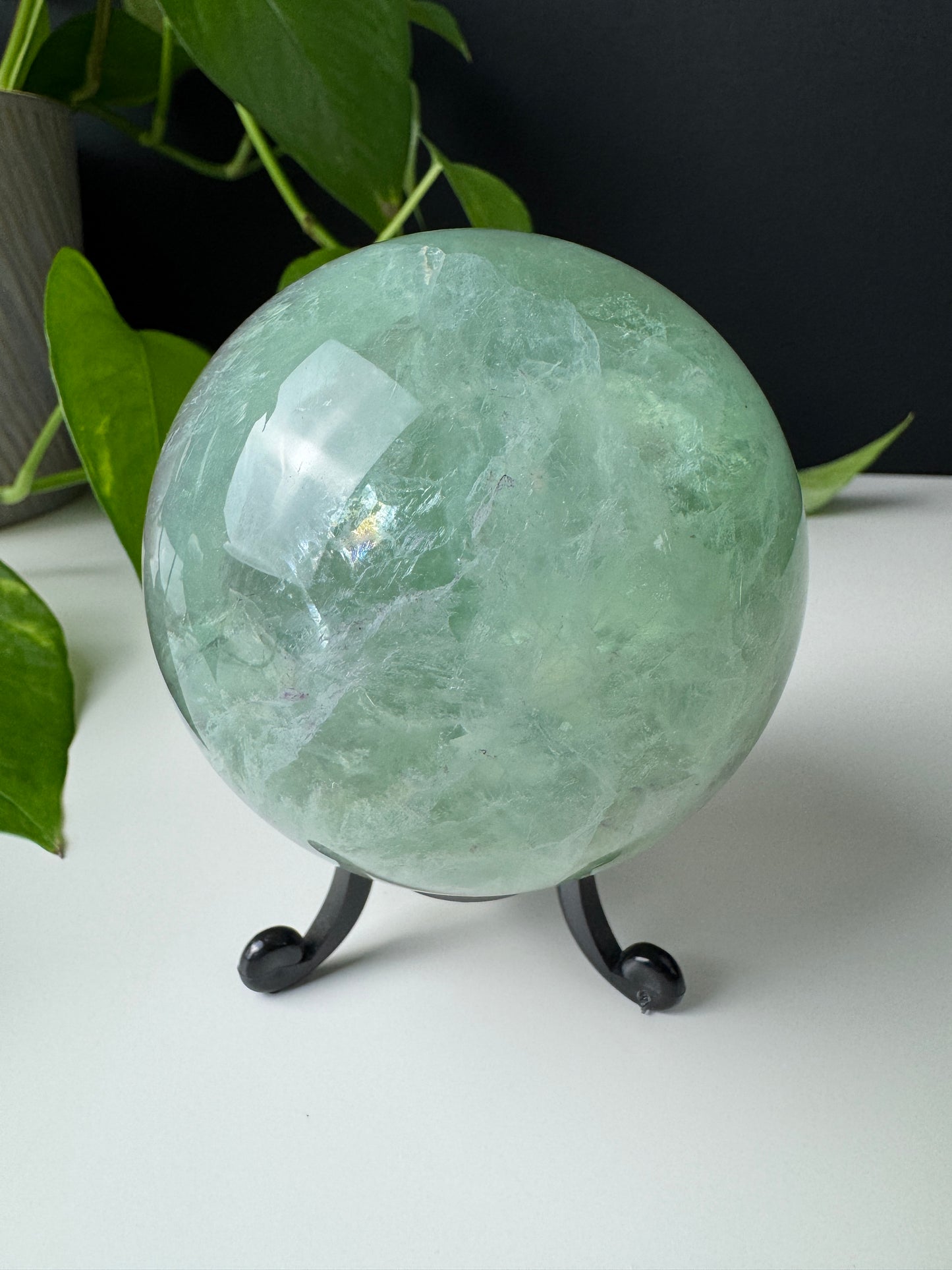XL Wassermelonen Fluorit Kugel (Rainbow Flash)