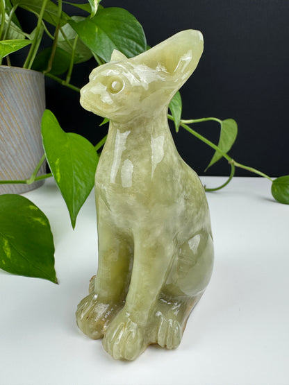 Afghanische Jade Sphinx-Katze (Onyx-Calcit)